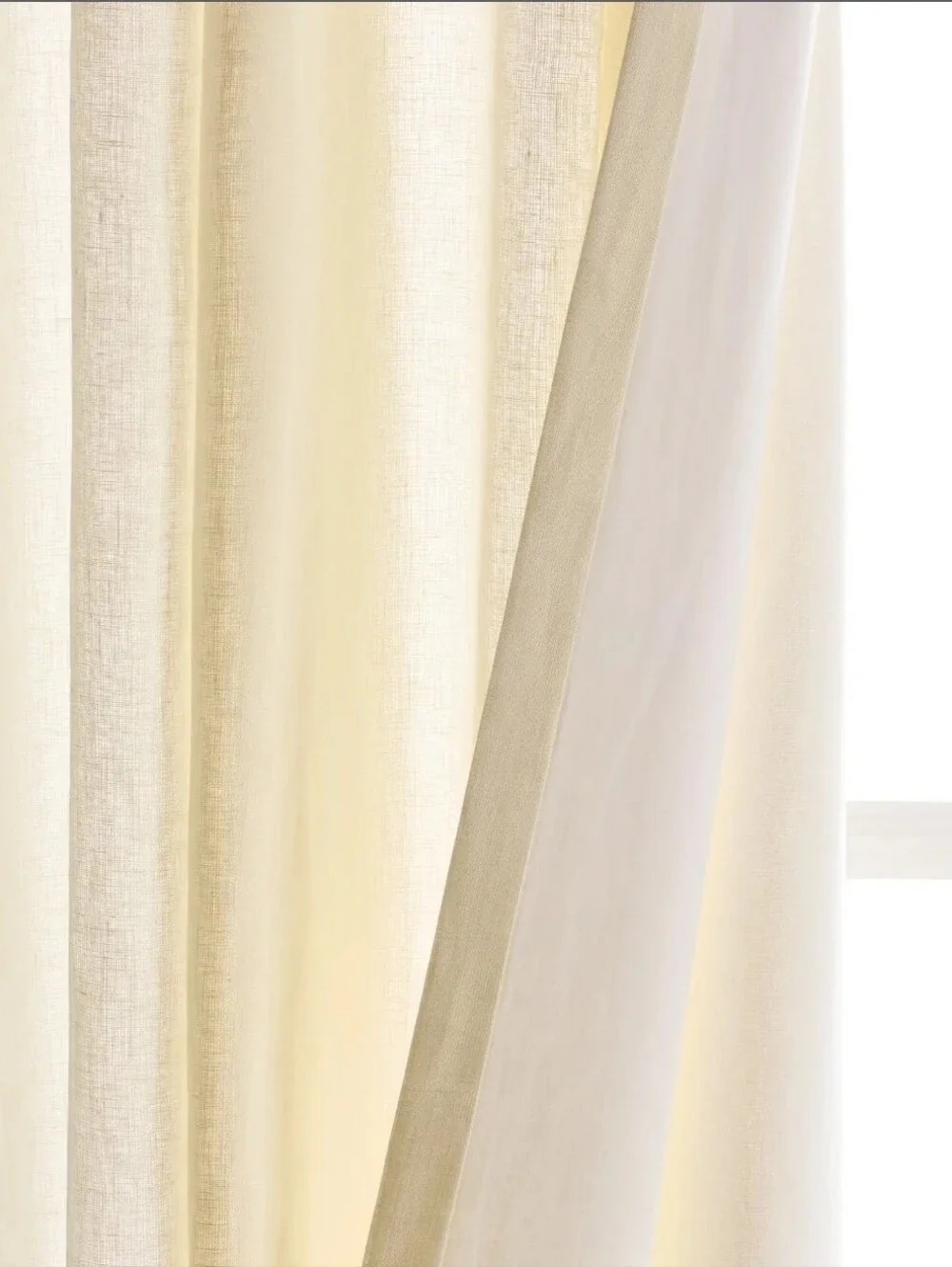 NWT! Quince Linen Ivory Filtering Curtains, 48